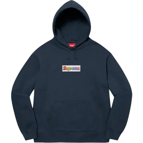 Limited Edition Bling Box Logo Hoodie Navy , male, Sizes: M, 2XL, S, L, XL - Supreme - Modalova