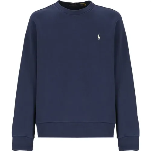 Blauer Baumwoll-Rundhalsausschnitt Pullover , Herren, Größe: XL - Ralph Lauren - Modalova