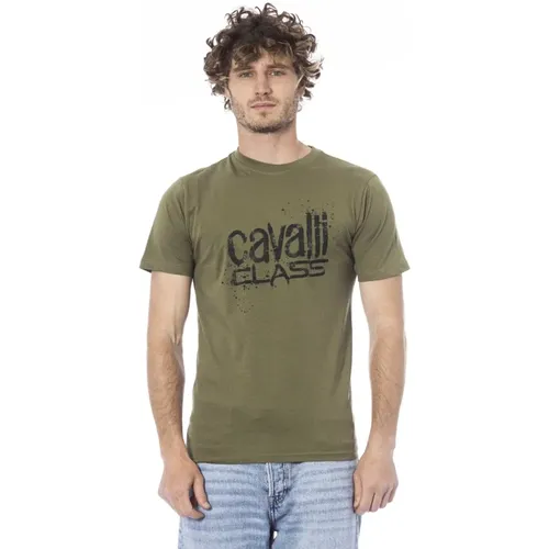 Logo-Print Kurzarm T-Shirt , Herren, Größe: XL - Cavalli Class - Modalova