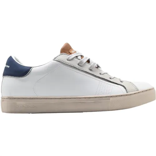 Low Top Essential Sneakers in White Blue Beige , male, Sizes: 11 UK, 12 UK, 10 UK - Crime London - Modalova