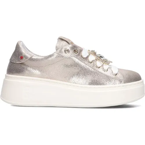 Goldene Leder Sneakers Pia , Damen, Größe: 39 EU - Gio+ - Modalova