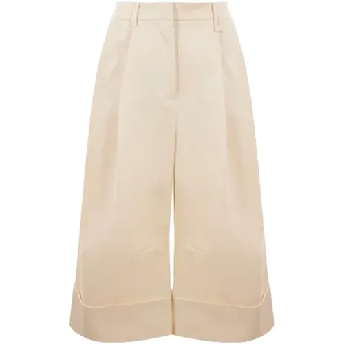 Ivory Wide Leg Cropped Trousers , female, Sizes: XS - Simone Rocha - Modalova