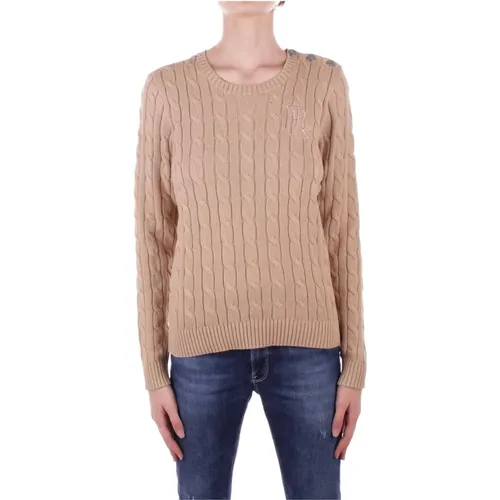 Logo Front Button Pullover , Damen, Größe: L - Ralph Lauren - Modalova