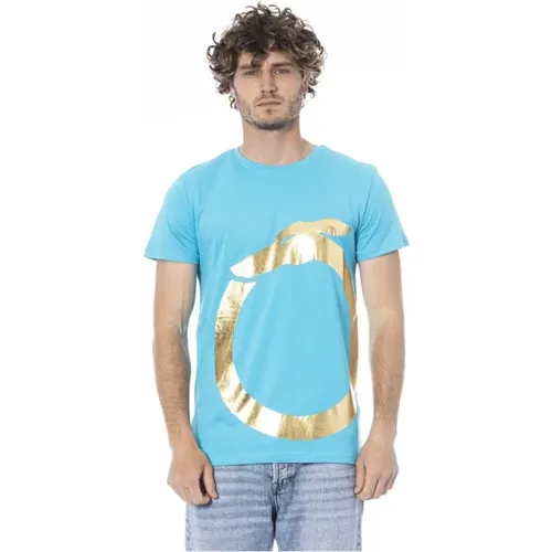Blau Beachwear T-Shirt mit Logo-Druck , Herren, Größe: S - Trussardi - Modalova
