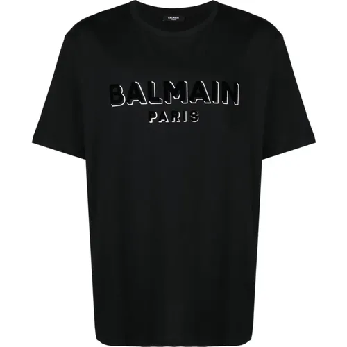 T-shirts and Polos by , male, Sizes: S - Balmain - Modalova