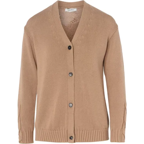 Kamel Baumwoll-Cardigan , Damen, Größe: M - Max Mara - Modalova