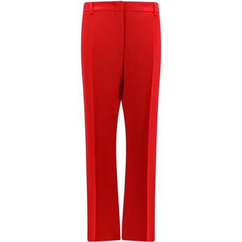 Silk Trousers Zip Closure , female, Sizes: L - Valentino - Modalova