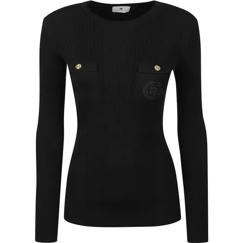 Cozy Knit Sweater , female, Sizes: L, M - Elisabetta Franchi - Modalova