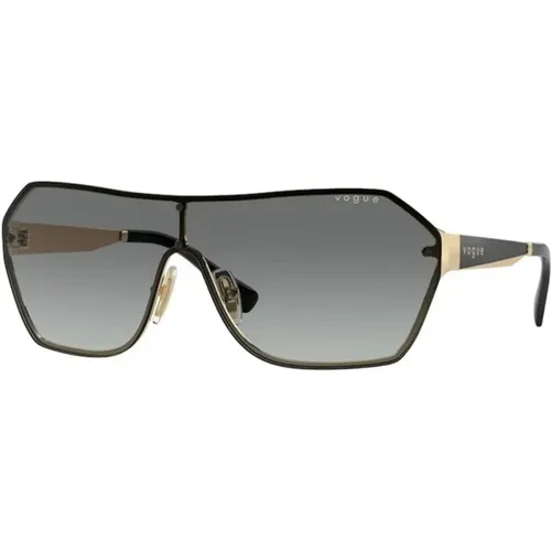 Gold Frame with Gray Gradient Lenses , unisex, Sizes: 41 MM - Vogue - Modalova