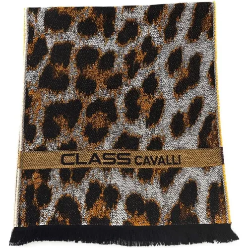 Animalier-Muster Schal - Kühne Eleganz , Herren, Größe: ONE Size - Cavalli Class - Modalova