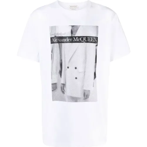 Graphic Print Cotton T-shirt for Men , male, Sizes: XL, M, S, L - alexander mcqueen - Modalova