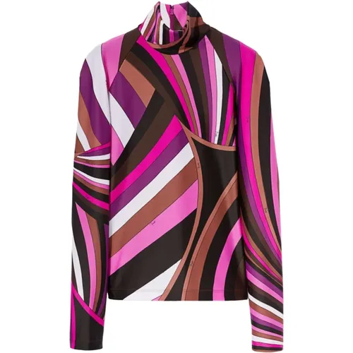 Grafikdruck Fuchsia Pullover , Damen, Größe: M - EMILIO PUCCI - Modalova