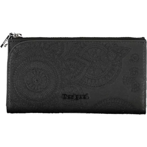 Schwarze Polyethylen-Brieftasche mit Doppelten Fächern , Damen, Größe: ONE Size - Desigual - Modalova
