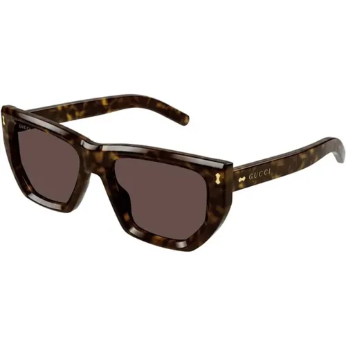 Braune Havana Sonnenbrille Gg1520S 002 , Damen, Größe: 53 MM - Gucci - Modalova
