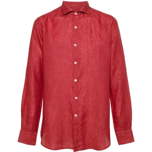 Linen shirt , male, Sizes: L - Canali - Modalova