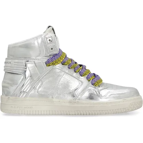 Vintage Metallic Leder High-Top Sneakers - Philippe Model - Modalova