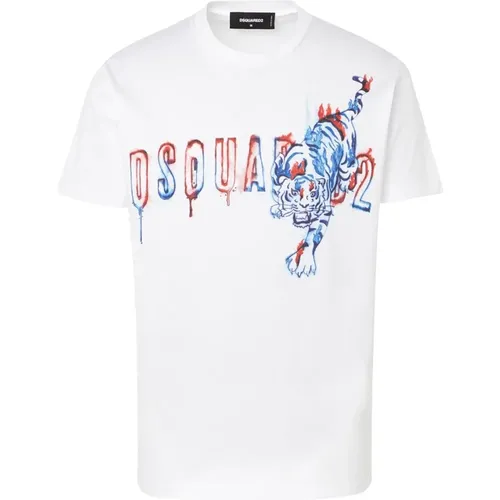 Logo Print T-Shirt , male, Sizes: S, XL, L, 3XL, XS, 2XL, M - Dsquared2 - Modalova