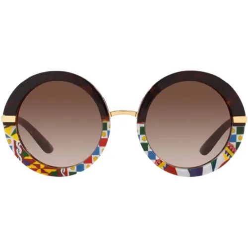 Stilvolle Sonnenbrille mit Schildkrötenpanzer-Design - Dolce & Gabbana - Modalova