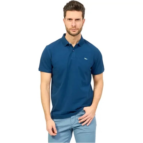 Blaues Poloshirt mit Kontrastbesatz - Harmont & Blaine - Modalova