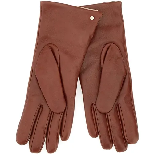 Braune Lederhandschuhe Wolle Futter , Damen, Größe: M - Gianni Chiarini - Modalova