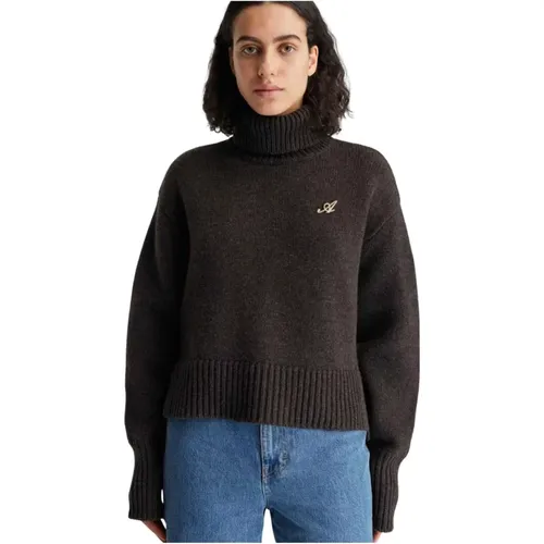 Dunkelbrauner Cropped Sweater , Damen, Größe: XS - Axel Arigato - Modalova