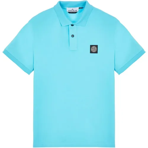 Turquoise Slim Fit Polo Shirt , male, Sizes: XL, S, 2XL - Stone Island - Modalova