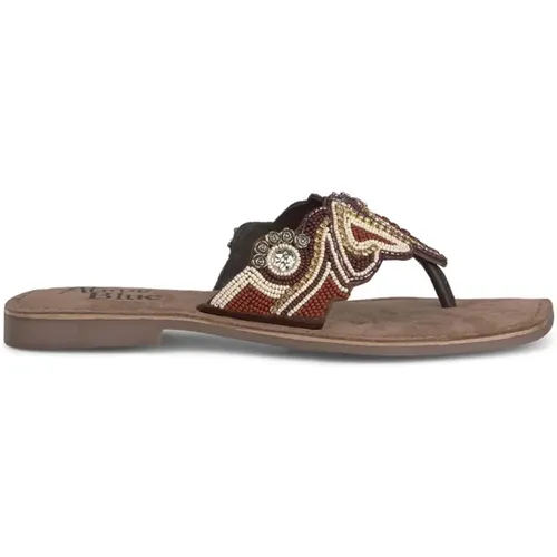 Flat Sandal with Multicolor Details , female, Sizes: 5 UK, 3 UK, 6 UK, 8 UK, 4 UK - Alma en Pena - Modalova