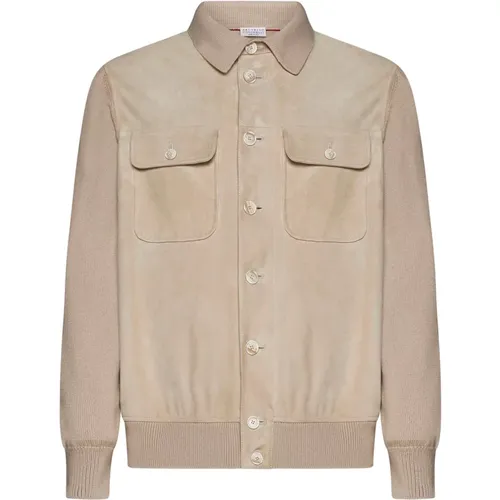Panelled Design Classic Collar Coat , male, Sizes: XL, L - BRUNELLO CUCINELLI - Modalova