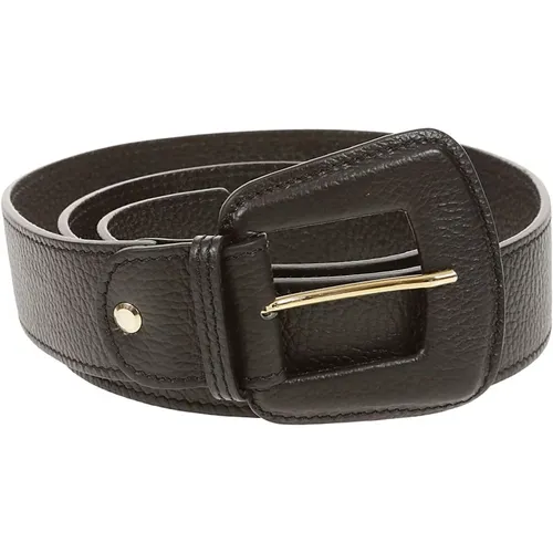 Hammered Leather Belt with Gold Hardware , female, Sizes: ONE SIZE - Avenue 67 - Modalova