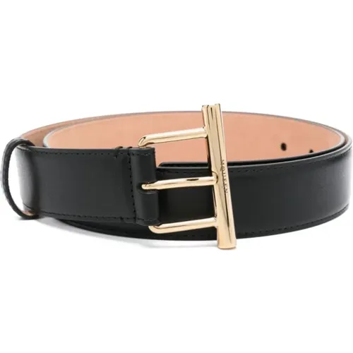 Leather Belt with Gold Hardware , female, Sizes: 90 CM, 80 CM, 85 CM - alexander mcqueen - Modalova