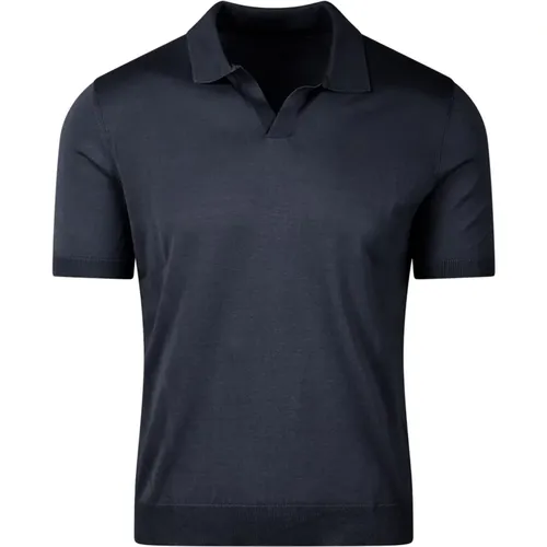 Silk Knitted Polo Shirt Ss24 , male, Sizes: XL - Tagliatore - Modalova