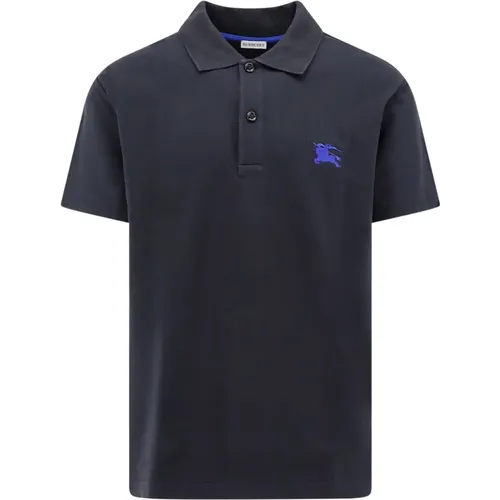 Cotton Polo Shirt with EKD Embroidery , male, Sizes: S - Burberry - Modalova