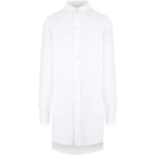 Weißes Baumwoll-Popeline-Langarmhemd , Damen, Größe: XL - Sa Su Phi - Modalova