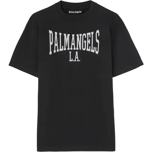 Klassisches College Tee Schwarz , Herren, Größe: L - Palm Angels - Modalova