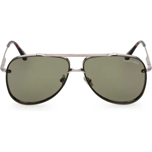 Classic Pilot Style Sunglasses Green Lenses , unisex, Sizes: 62 MM - Tom Ford - Modalova