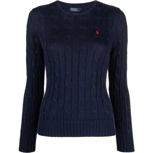 Cable-Knit Sweater with Polo Pony Motif , female, Sizes: L, XL - Polo Ralph Lauren - Modalova