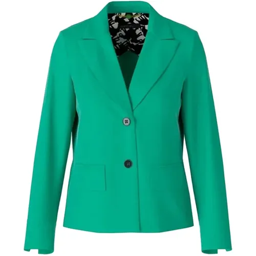 Grüner Blazer mit Stilvollem Kragen und Knopfverschluss , Damen, Größe: L - Marc Cain - Modalova