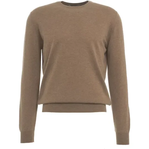 Brauner Strickpullover Aw24 Handwäsche , Herren, Größe: 3XL - Gender - Modalova