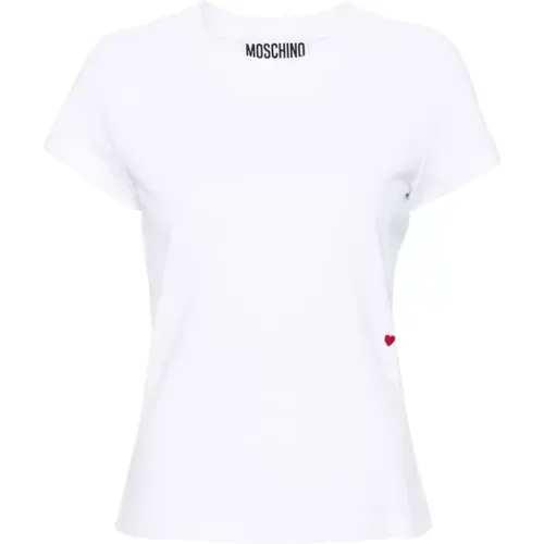 Herzbesticktes Crew Neck Top - Moschino - Modalova