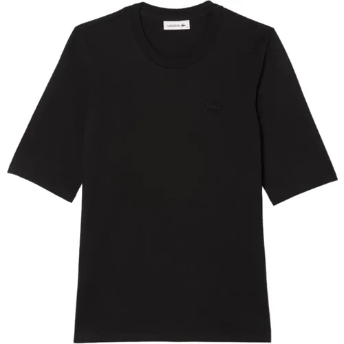 Schwarze T-Shirts und Polos , Damen, Größe: L - Lacoste - Modalova
