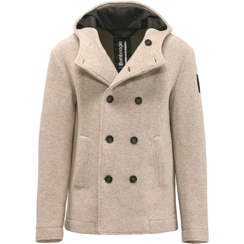 Hooded Boiled Wool Coat , male, Sizes: 3XL, S, XS, 2XL, XL, M - BomBoogie - Modalova
