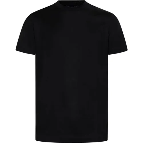 Schwarzes Baumwoll-T-Shirt mit Rundhalsausschnitt , Herren, Größe: XL - Low Brand - Modalova