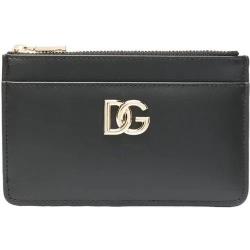 Logo-Plaque Zipped Wallet , female, Sizes: ONE SIZE - Dolce & Gabbana - Modalova