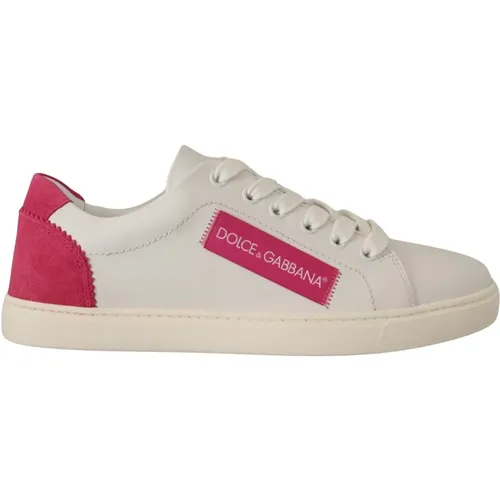 Luxuriöse Weiße Leder Low-Top Sneakers - Dolce & Gabbana - Modalova