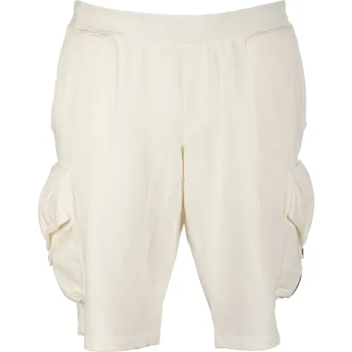 Weiße Shorts mit Logo-Detail , Herren, Größe: L - C.P. Company - Modalova