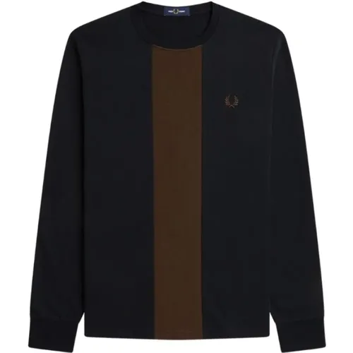 Gepaneltes Langarmshirt , Herren, Größe: L - Fred Perry - Modalova