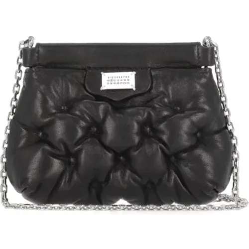 Leather Shoulder Bag with Metallic Strap , female, Sizes: ONE SIZE - Maison Margiela - Modalova