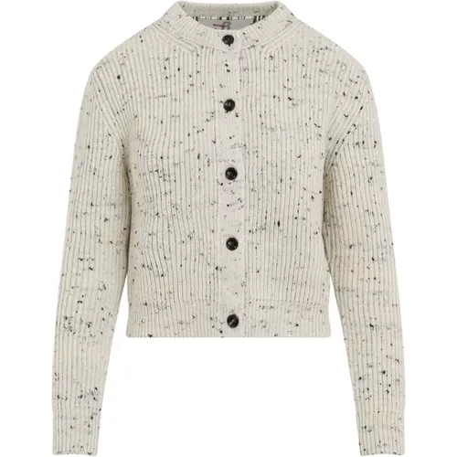 Rib Cardigan in Dove Wool , female, Sizes: S - Bottega Veneta - Modalova