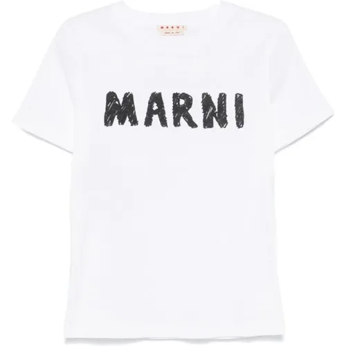 Crayon Logo T-Shirt , female, Sizes: 2XS, 3XS, S, XS - Marni - Modalova