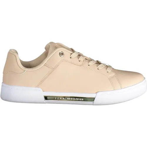 Rosa Polyester Sneaker , Damen, Größe: 38 EU - Tommy Hilfiger - Modalova